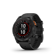 Load image into Gallery viewer, Garmin | FENIX 7 PRO SOLAR, SZÜRKE, FEKETE SZILIKON SZÍJJAL