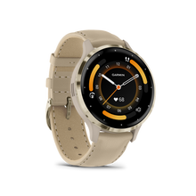 Lade das Bild in den Galerie-Viewer, Garmin | VENU 3S FRANCIA SZÜRKE-KRÉMARANY, BŐR ÉS SZILIKON SZÍJJAL