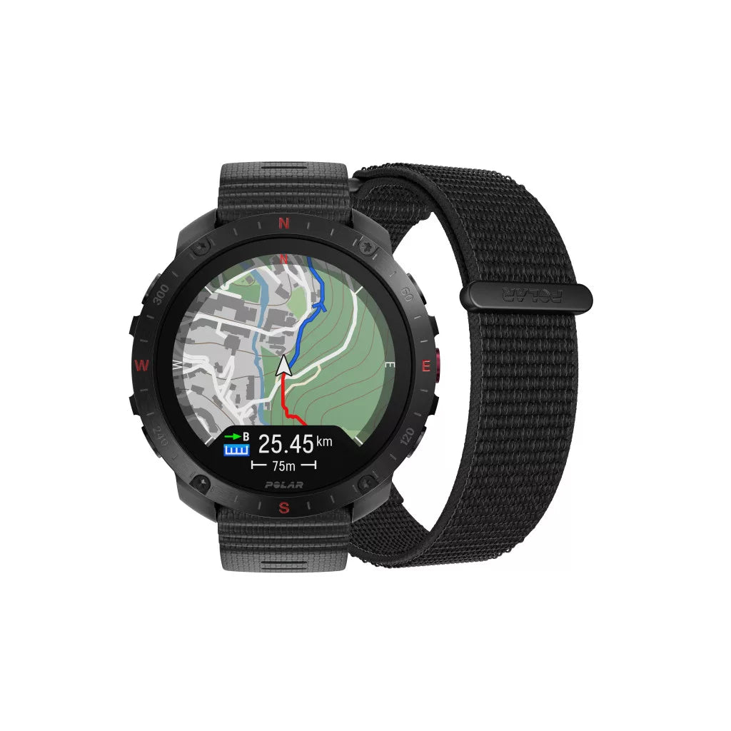 POLAR GRIT X2 PRO BLACK WITH EXTRA HOOK&LOOP WRISTBAND