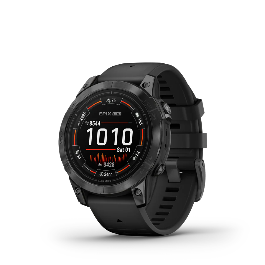 Garmin | EPIX PRO (GEN 2) SAPPHIRE 47 MM, KARBONSZÜRKE DLC, FEKETE SZILIKON SZÍJJAL (ED XD)