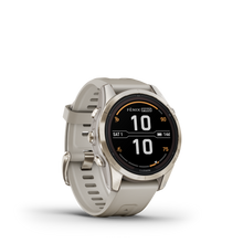 Load image into Gallery viewer, Garmin | FENIX 7S PRO SAPPHIRE, KRÉMARANY, HOMOKKŐ SZÍNŰ SZILIKON SZÍJJAL (ED XD)
