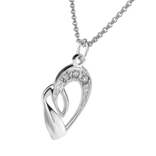 Load image into Gallery viewer, Rowing pendant - heart-shaped, with zirconia stones | Strokeside Design
